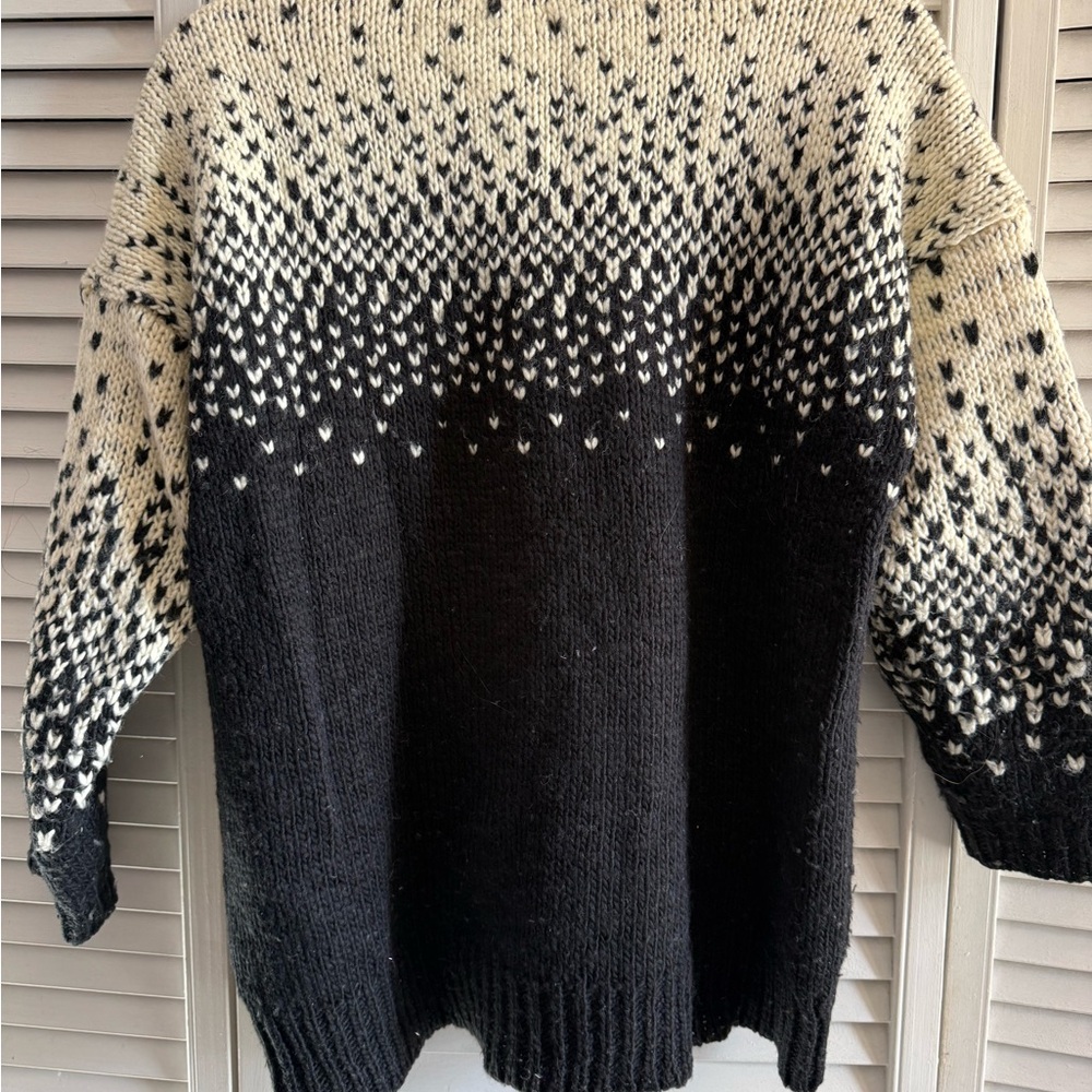 Madewell Black and Cream Women's Sweater - Picture 3 of 3